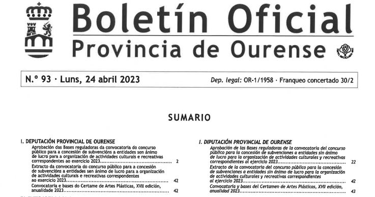 Carátula BOP Ourense